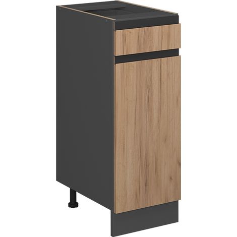 Meuble cuisine R-Line, Chêne de force doré, 30 cm J-Shape, sans plan de travail, Vicco