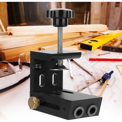 Ensemble d'outils de menuiserie DIY en alliage d'aluminium pour le positionnement efficace des trous obliques, idéal pour le travail du bois. (1/5)