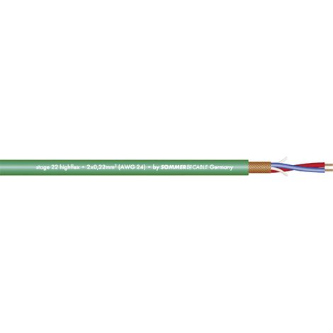 Sommer Cable Câble Microphone Vert 2 x 0,22 mm²
