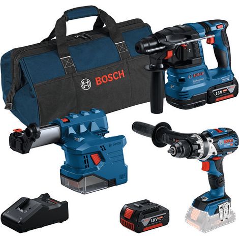 Bosch PRO 18v Combo Kit 3 tool kit 18V GSB + GBH + GDE + 2x GBA 4.0Ah GAL 18V-40 (1/5)