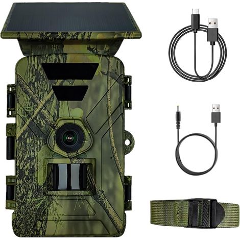Caméra Faune Sauvage Caméra De Chasse WiFi Traînée Solaire 8K 60MP À La Faune IP66 Étanche Jeu Vision Nocturne en Plein Air Surveillance Fiable Précise (1/5)