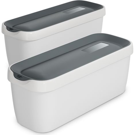 Klarstein Eisbehälter Für Speiseeis – 2x 1,5L, Mit Deckel, Spülmaschinenfest, Kunststoff, Für Selbstgemachtes Eis, Joghurt und Slush-Eis, Stapelbar, Passend Für Klarstein Maschinen