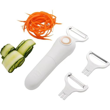 Elektrischer 3-in-1-Schäler für Obst und Gemüse, Edelstahl, für Äpfel, Karotten und Kartoffeln, innovatives Küchengerät (1/5)