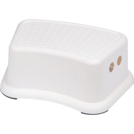 Taburete escalonado, H, 13,4 x 26 x 36,5 cm, Blanco - PP