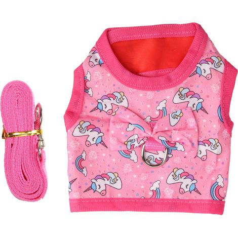 Harnais et laisse pour lapin, gilet licorne mignon, chinchilla, hamster, cochon d'Inde, taille S, dense et précise (1/5)