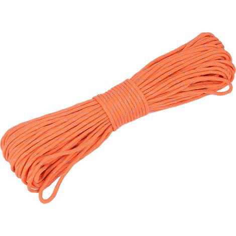 Lot de 2 cordons multifonction réfléchissants 31m, corde à 9 brins pour camping chasse (Orange) (1/5)