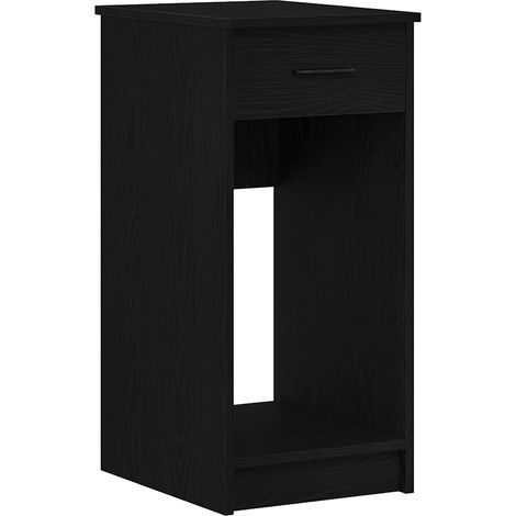 Support de tour d'ordinateur avec tiroir noir 35x45x77 cm