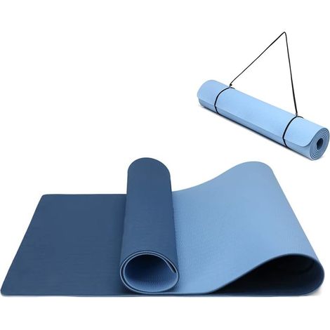 Tappetino da yoga Oak & Tea, tappetino da yoga spesso antiscivolo per uomo/donna, tappetino da ginnastica per palestra domestica con tracolla, meditazione, pilates, 183 x 61 x 0,6 cm
