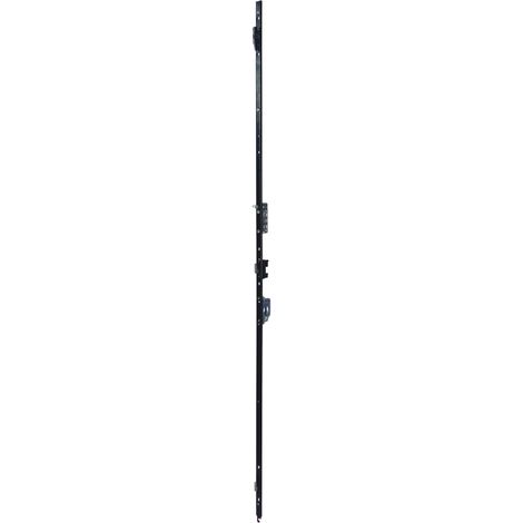 Kintech – Crémone à crochet pour coulissant PVC – Longueur 1155mm – Verrouillage 3 crochets + cylindre – Acier zingué avec système anti fausse manœuvre
