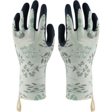 Gants De Jardinage - Imprimé Fleuri - Résistants À La Saleté Et Antidérapants - Pour Travaux Extérieurs Et Entretien De Plantes - 1 Paire (1/5)