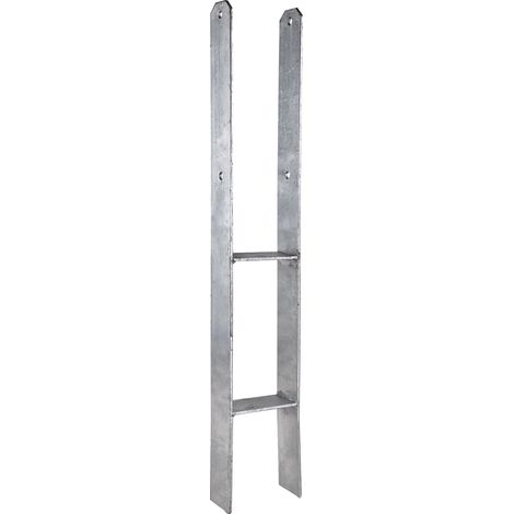 Pfostenträger Pfostenanker H-Anker 121x800x60x5mm feuerverzinkt Pfosten Zaunpfosten (1/5)