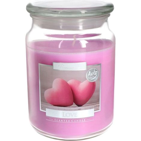 Grande bougie parfumée en verre avec couvercle Love Idée cadeau pour aromathérapie - Durée de combustion : jusqu'à 100 heures (1/5)