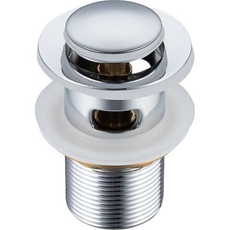 Desagüe de lavabo con rebosadero, desagüe universal, desagüe automático para lavabos, desagüe de lavabo con rebosadero (con orificio) (1/4)