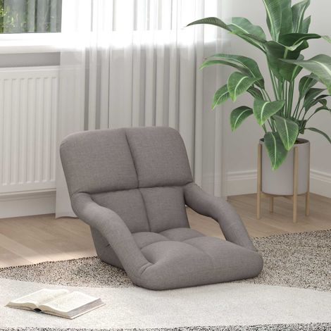 vidaXL Sillón de suelo ajustable con reposabrazos Topo Tela (1/5)