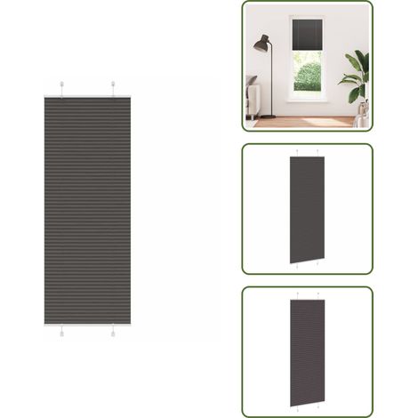vidaXL Plissee Schwarz 80x200 cm Stoffbreite 79,4 cm Polyester (1/5)
