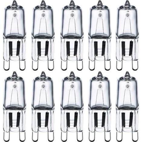 G9 220v 40w Lampadine Alogene in Vetro trasparente Lampadine a Led Lampada da Tavolo Lampada da Parete Lampadina a Risparmio Energetico Lampade a prova di esplosione di Luce Calda(Pack Di 10). (1/5)