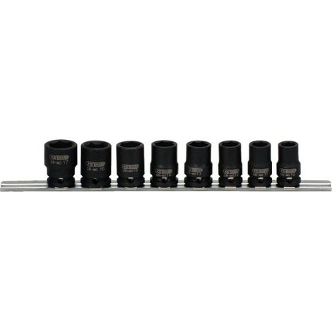 KS Tools 3/8" Sechskant-Kraft-Stecknuss-Satz, kurz, 8-tlg - 515.0608