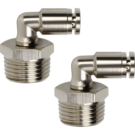 Raccord rapide à air comprimé SRJQXH 2pcs PL6-04 Coude mâle haute dureté Le connecteur d'air à filetage mâle est disponible pour les tubes en PU et en nylon (1/5)