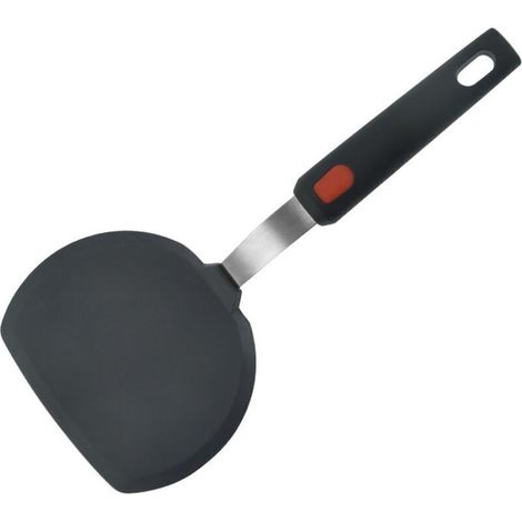 Espátula de silicona para tortitas con mango extendido, resistente al calor hasta 315 °C para sartenes antiadherentes, la mejor espátula ancha para sartenes, espátula de goma sin BPA para tortillas y (1/4)