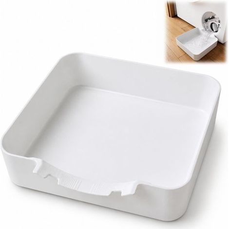 Bac de récupération universel pour lave-linge - Bac d'égouttage - Bac anti-fuites - Empêche les infiltrations d'eau sur le sol - Installation facile - Prévient efficacement les inondations - Blanc A (1/5)