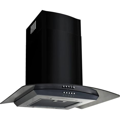 vidaXL Cappa Aspirante a Muro Acciaio Inox 756 m³/h 60 cm Nera (1/5)