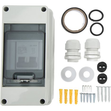 Disjoncteur 2P 1000V CC 63A Sectionneur avec Coffret IP65 Étanche pour Système Solaire Photovoltaïque (1/5)