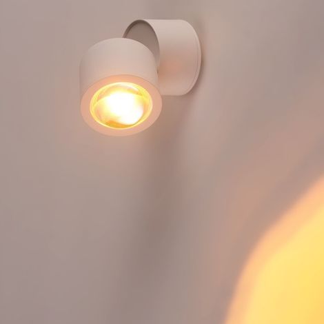 Applique murale et de plafond "FLOC" - 8W - Effet coucher de - Blanc