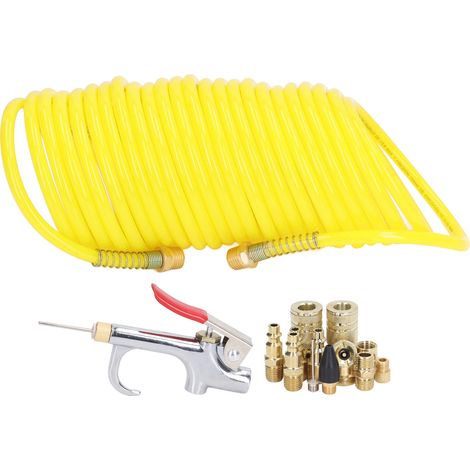 Kit 14 pièces pour compresseur d'air avec raccord rapide 1/4 pouce, tuyau flexible et connecteurs pour gonflage et outillage pneumatique (1/5)