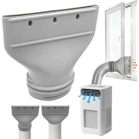 Adattatore piatto per tubo di scarico del condizionatore, 130 mm/150 mm per finestra, accessori per condizionatori portatili, per finestra e porta, kit di ventilazione (1/5)