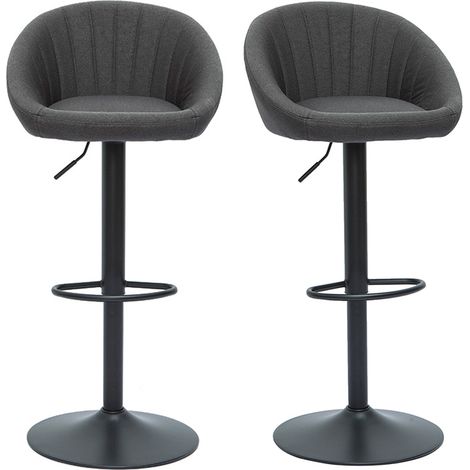 Sgabelli da bar regolabili design grigio antracite (set di 2) SHERU