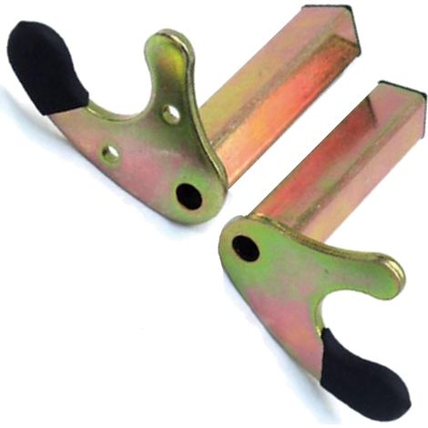 Supporti a U in 2 pezzi per cavalletto universale, coppia di cavalletti posteriori rotondi a U per moto, capacità di carico fino a 400 kg - Adattatori, ganci e accessori, con custodia in pelle (1/5)