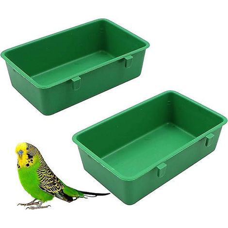 green Bird Bath Cage Multi-purpose Feeder - Bol En Plastique, Mangeoire Suspendue, Bol D'eau Avec Crochet, Pour Petits Oiseaux, Pinsons, Perroquet (1/5)