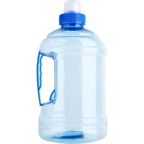 Bidon d'eau 1L sans BPA, bouchon de bouteille, gourde PET bleue pour sport et pique-nique (1/5)