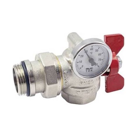 ROBINET À BOISSEAU SPHÉRIQUE À ANGLE AVEC THERMOMÈTRE Dimension : 1"