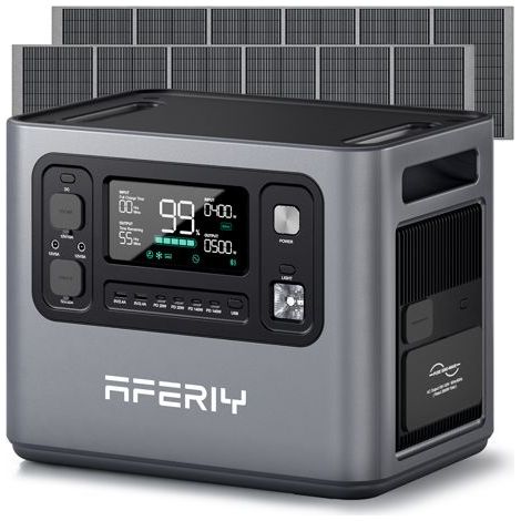 Tragbare Stromstation - AFERIY - P280 - 2800W - 2048Wh erweiterbar auf 10,24kWh - Solareingang 1200W (2×400W)