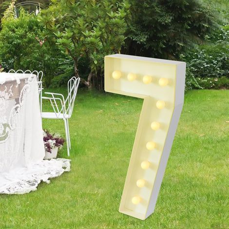1 chiffre lumineux led, température de couleur 2000-3000k, pile aa, décoration événementielle, anniversaire mariage graduation