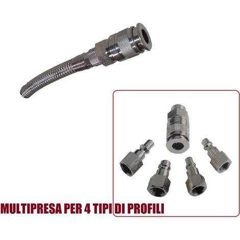 RACCORDO INNESTO RAPIDO ARIA COMPRESSA MULTI PRESA VARI PROFILI ATTACCO MOLLA - Misura Ø 10x12 mm