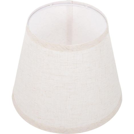 Abat-jour au design créatif et facile à nettoyer, compatible avec un culot E27, en tissu clair, (1/5)