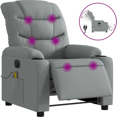 Maison Exclusive - Massagesessel Elektrisch Hellgrau Stoff