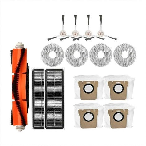 Balai rotatif principal pour robot aspirateur, filtre HEPA, serpillière et sac à poussière, pièces de rechange compatibles, kit complet (1/5)