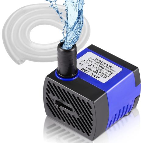 Mini pompe à eau submersible 4W 300L/H avec 2 buses pour aquarium réservoir de poissons étang fontaines jardin système (1/5)