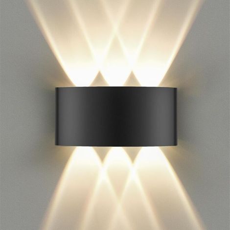 LED Wandleuchte IP65 für Innen und Außen, 6W Wandlampe Up und Down mit 6 Lichtquellen, 3000K Warmweiß Außenwandleuchte, Aluminium LED Lampe für Wohnzimmer Schlafzimmer Treppenhaus Flur Balkon (1/5)