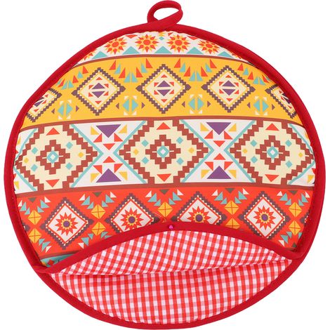 Sachet chauffe-tortillas 30 cm (11,81 po) en tissu, compatible micro-ondes, isotherme, idéal pour les crêpes et les tacos. (1/5)