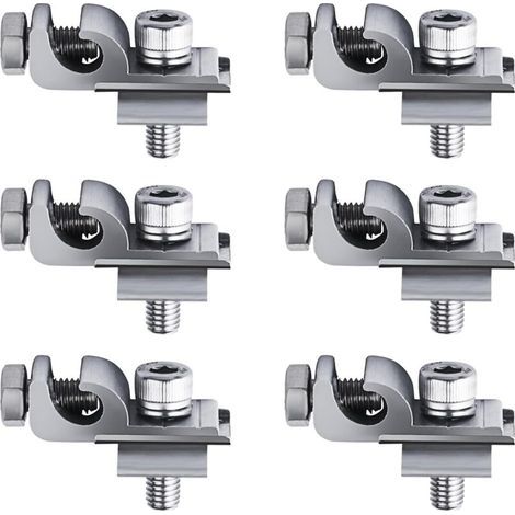 Grounding clamp, 6 pieces, Solar panel grounding clips, Standard aluminum lug, Solar panel mounting bracket, Photovoltaic ring terminals (1/5)