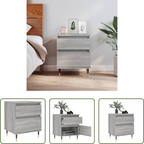 Table de chevet gris - Table de chevet sonoma gris 40x35x50 cm bois d’ingénierie (1/5)