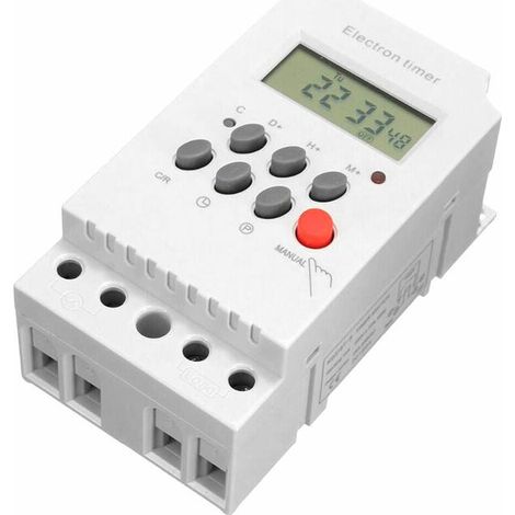 Minuterie numérique programmable AC 220 V 25 A, contrôleur de minuterie électronique sur rail DIN avec écran LCD (1/5)