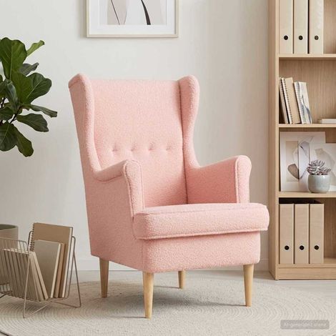 vidaXL Fauteuil Rose Bouclé