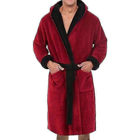 Peignoir polaire à capuche pour homme - Peignoir d'hiver doux et confortable, idéal pour la maison et les moments de détente