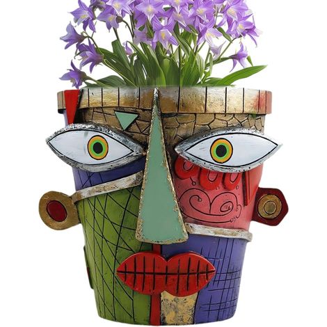 Blumenkasten Bunte Gesichtspflanze dekorativer Blumentopf