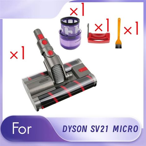 Kit Brosse à Double Rouleau + Interrupteur de Verrouillage + Filtre SV21 pour Tête D'Aspirateur pour SV21-Micro. Remplacement de la Tête de (1/2)